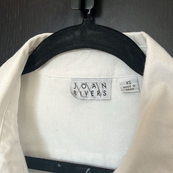 Embelished Button Down Shirt for Women Casual Long Sleeve White Size XS - Picture 4 of 5